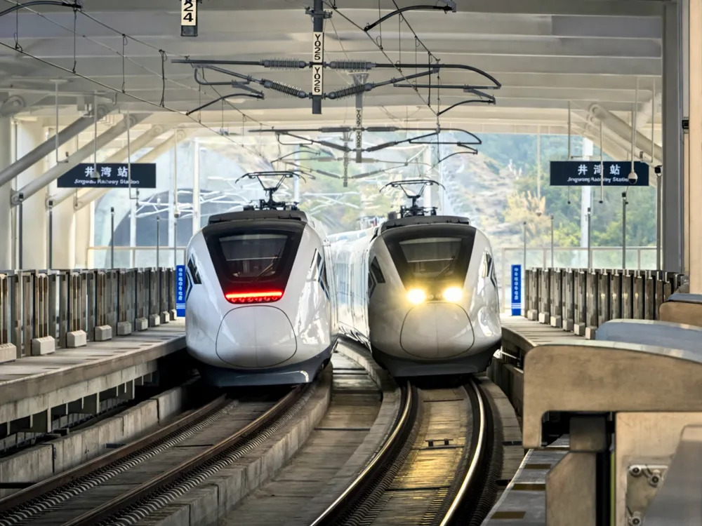 สถานีรถไฟความเร็วสูง Jinggang Railway Station ใกล้เมืองจูจี้